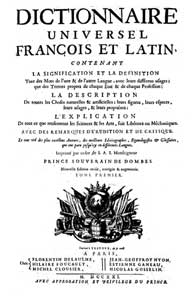 Dictionnaire universel fran?ois et latin (1721)