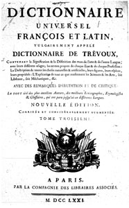 Dictionnaire universel fran?ois et latin (1771)